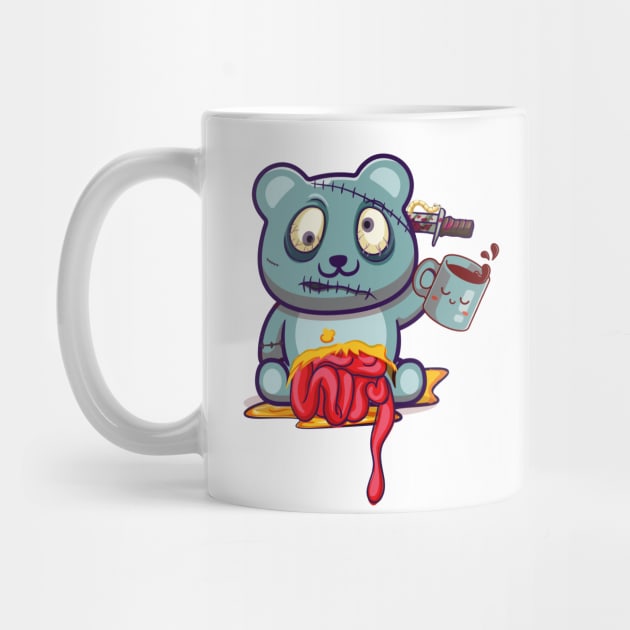 coffee bear zombie gift for bears lovers coffee addict zombie lovers. by Mikaels0n
